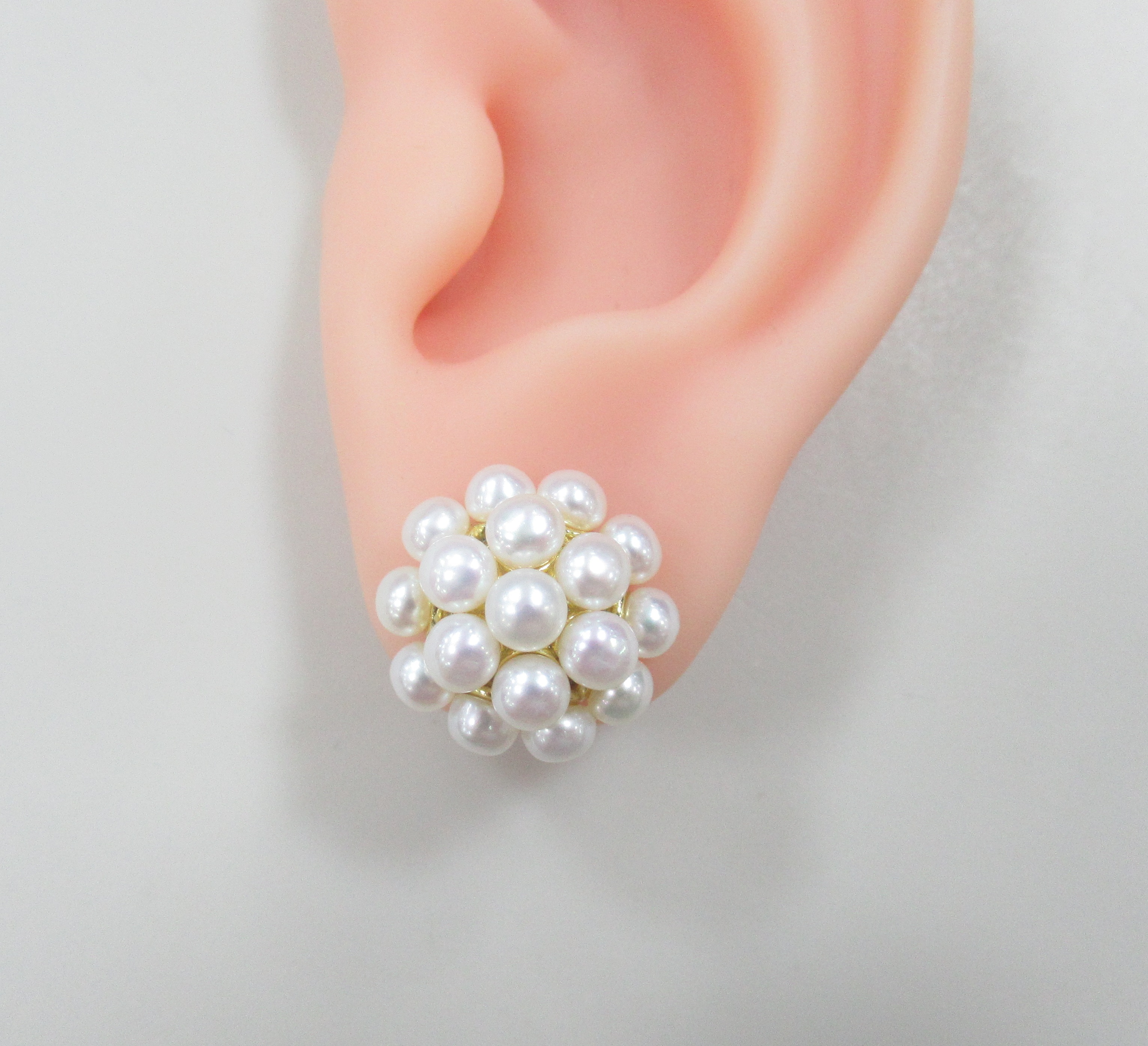 Серебряные серьги-пусеты с жемчугом